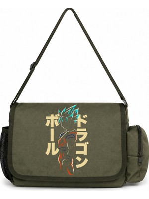 Sevbano Son Goku Dragon Ball Anime Baskılı Unisex Okul, Spor, Ofis Çok Amaçlı Postacı Çantası