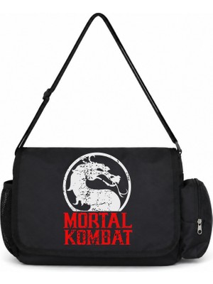 Sevbano Mortal Kombat Oyun Baskılı Unisex Okul, Spor, Ofis Çok Amaçlı Postacı Çantası