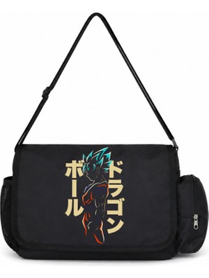 Sevbano Son Goku Dragon Ball Anime Baskılı Unisex Okul, Spor, Ofis Çok Amaçlı Postacı Çantası