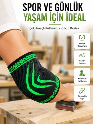 Fiberliz Dirsek Destekliği Kompresyonlu Elastik Spor Dirsek Koruyucu Günlük Kullanım Için