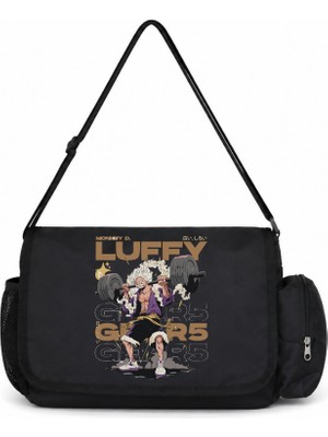 Sevbano Monkey D. Luffy Gear 5 One Piece Anime Baskılı Unisex Okul, Spor, Ofis Çok Amaçlı Postacı Çantası