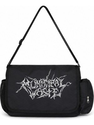 Sevbano Municipal Waste Rock Metal Müzik Grubu Baskılı Unisex Okul, Spor, Ofis Çok Amaçlı Postacı Çantası