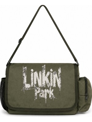 Sevbano Linkin Park Rock Metal Müzik Grubu Baskılı Unisex Okul, Spor, Ofis Çok Amaçlı Postacı Çantası