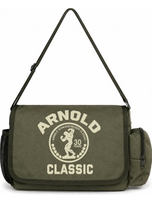 Sevbano Arnold Sporcu Fitness Bodybuilding Baskılı Unisex Okul, Spor, Ofis Çok Amaçlı Postacı Çantası