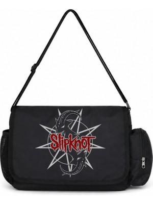 Sevbano Slipknot Rock Metal Müzik Grubu Baskılı Unisex Okul, Spor, Ofis Çok Amaçlı Postacı Çantası