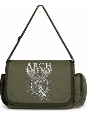 Sevbano Arch Enemy Rock Metal Müzik Grubu Baskılı Unisex Okul,spor,ofis Çok Amaçlı Postacı Çantası
