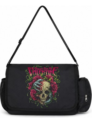 Sevbano Bullet For My Valentine Rock Metal Grubu Baskılı Unisex Okul, Spor, Ofis Çok Amaçlı Postacı Çantası