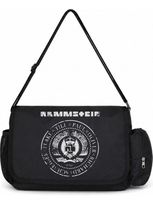 Sevbano Rammstein Rock Metal Müzik Grubu Baskılı Unisex Okul,spor,ofis Çok Amaçlı Postacı Çantası