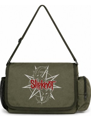Sevbano Slipknot Rock Metal Müzik Grubu Baskılı Unisex Okul, Spor, Ofis Çok Amaçlı Postacı Çantası
