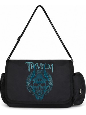 Sevbano Trivium Rock Metal Müzik Grubu Baskılı Unisex Okul, Spor, Ofis Çok Amaçlı Postacı Çantası