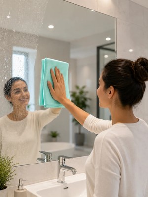 Fiberliz Çok Amaçlı Mikrofiber Cam Bezi Cam Ayna Duşakabin ve Parlak Yüzey Temizlik Bezi