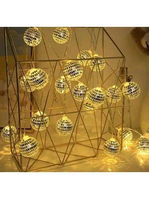 2m 10 LED Pilli Disko Toplu Işık