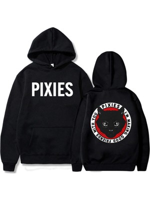 Tarzsokak Siyah Unisex Tame Pixies Band Grafik Baskı Rahat Sokak Modası Kad