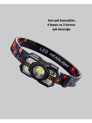 Yavuz Group Şarj Edilebilir LED Far Hareket Sensörlü 5 Modlu Outdoor Yeni Nesil