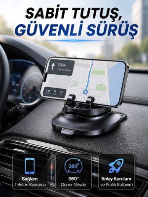 Yavuz Group Katlanabilir Araç Içi Telefon Tutucu Gizli Numaratörlü Telefon Standı