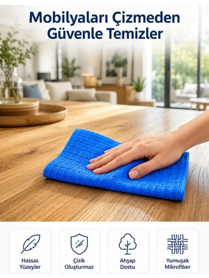 Yavuz Group Profesyonel Mikrofiber Temizlik Bezi Çok Amaçlı Yüksek Emici Çizmeyen Temizlik Bezi 40X40 cm