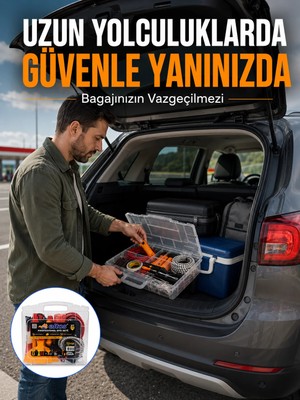 Yavuz Group Profesyonel Araç Içi Acil Durum Seti 27 Parça Çok Amaçlı Oto Yardım Çantası