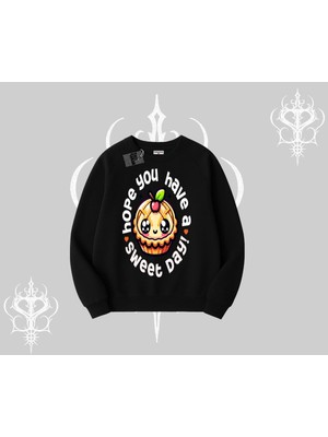 Tarzsokak Sweet Day Cupcake Baskılı Biskilet Sweatshirt