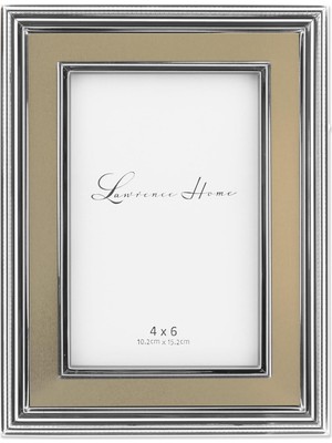 Ozka Concept Lawrence Frames (10CM By 15CM) - 10CM By 15CM Silver Plated Metal Picture Brushed Gold Inner Panel