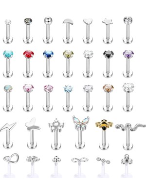 Ozka Concept Drperfect Medusa Dudak Piercingi Takı 16G Paslanmaz Çelik 6 mm 8 mm 10 mm Monroe Dudak Halkaları Ka