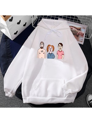 Tarzsokak Beyaz Unisex Bad Decisions Two Door Cinema Club Heavy Mental Fashion Graphic Sweatshirts Menwomen