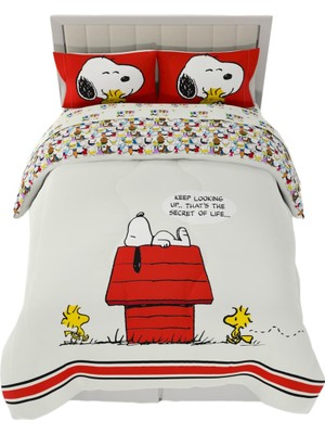 Ozka Concept Franco Peanuts Pals Süper Yumuşak Yorgan Çarşaf Seti, 5 Parça Queen Boy, (Resmi