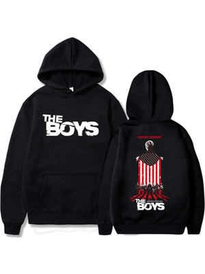 Tarzsokak Siyah Unisex The-Boys Homelander Sudaderas Con Capucha Film Grafik Baskı Str