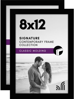 Ozka Concept Americanflat 8X12 Siyah Resim Çerçevesi - Kırılmaz Camlı Kompozit Ahşap - Duvar Masa Üstü Için Y