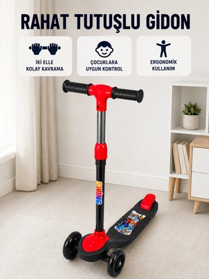 AKM Kız ve Erkek Çocuk Scooterı 3 Tekerlekli Dengeli ve Kolay Kullanımlı Skuter