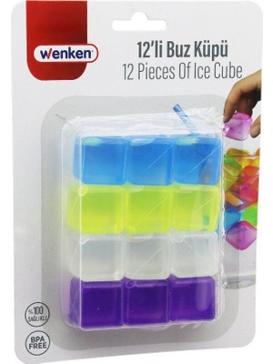 Runaway 12'li Renkli Plastik Su Dolu Buz Küpü Seti - Pratik Mutfak Aleti