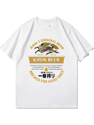 Tarzsokak Beyaz Japon Kirin Bira Yaz Japon Serisi Retro Preslenmiş Çift Elbise Günlü