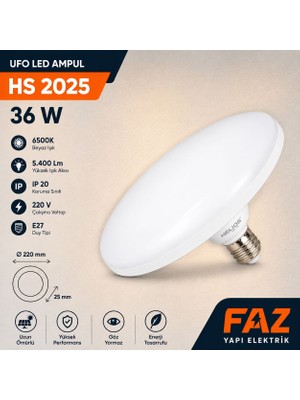 Helios Ufo LED Ampul Hs 2025 36W 6500K E27 5400 Lm Beyaz Işık – Faz Yapı Elektrik