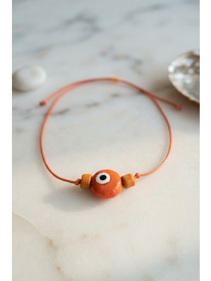 Solenya Handmade Bohem Turuncu Nazar Kolye