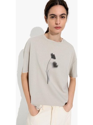 Parfois Kadın Çiçek Desenli Pamuklu T-Shirt
