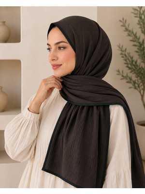 Mim Eşarp ve Şal Enba Biyeli Aqua Düz Renk Şal 85X190 cm