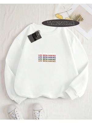 Tarzsokak Biskilet Yaka Sweatshirt Beyaz Lesbenjaminss Özel Tasarım