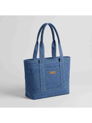 Mavicenza El Yapımı Premium Denim Kadın Omuz Çantası - Tasarım Kot Tote Çanta
