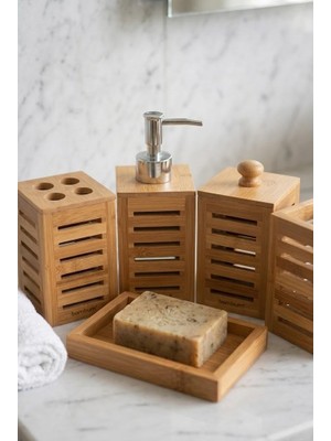 Bambum Aqua Banyo Seti B0261 Suya Dayanıklı Doğal Malzeme ile Şık Tasarım