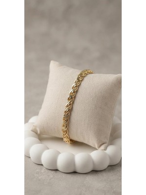 CM Jewelry cm Vip 14K Kuyumcu Model Sarmal Detay Bileklik