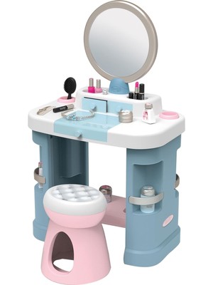 TeknoKapsül Smoby, 320249, My Beauty Makyaj Masası, Dönebilir Aynalı Makyaj Masası, Birçok Saklama Alanı ve 15 Güzellik Aksesuarı (Makyaj Aletleri Oyuncaktır), Tabure Ile Birlikte