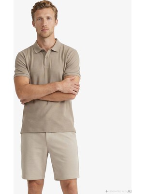 Nautica Erkek Bej Regular Fit Polo Yaka T-Shirt K65231T.2GR