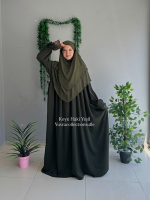 Yüsra Collection Erva Abaya ve Kısa Sufle 2'li Takım