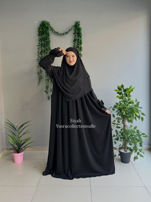 Yüsra Collection Erva Abaya ve Kısa Sufle 2'li Takım