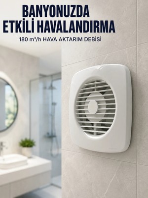 Aparim Ev Tipi Dekoratif Aspiratör 16 W 180 M³/h Banyo Mutfak Wc Havalandırma Çözümü