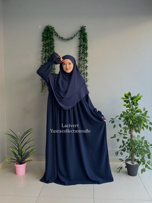 Yüsra Collection Erva Abaya ve Kısa Sufle 2'li Takım