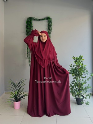 Yüsra Collection Erva Abaya ve Kısa Sufle 2'li Takım