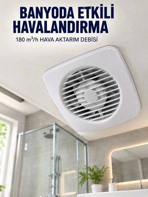 İyisi Olsun Dekoratif Havalandırma Aspiratörü 120 mm 180 M³/h Duvar ve Tavan Montajlı