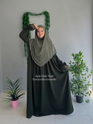 Yüsra Collection Erva Abaya ve Kısa Sufle 2'li Takım