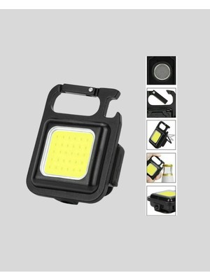 Aparim Mini 800 Lümen LED El Feneri – USB Şarjlı, 3 Kademeli Işık, Şişe Açacaklı Taşınabilir Tasarım
