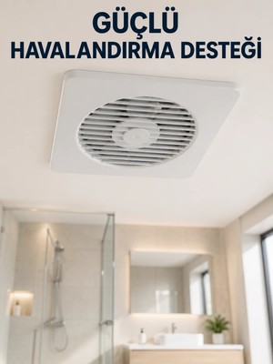 Aslanoğlu Store Dekoratif Banyo ve Mutfak Aspiratörü 150 mm 20,8 x 20,8 cm 20 W Havalandırma Fanı